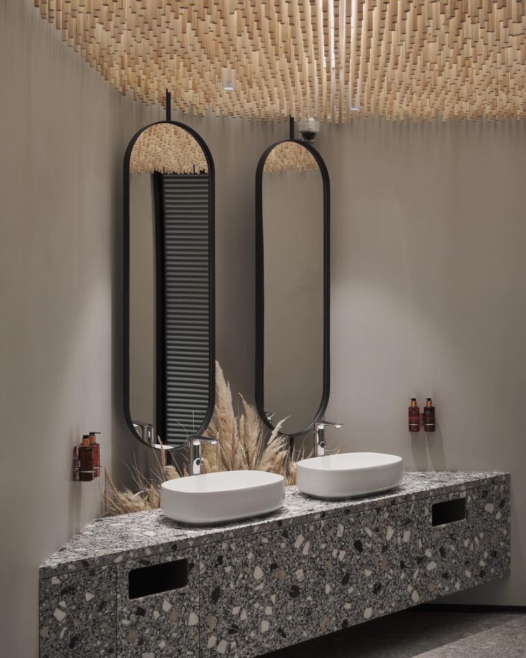 Тумба для раковин из серого терраццо бетона Karmanns Светлогорск